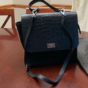 Suede Black tote- Italian brand